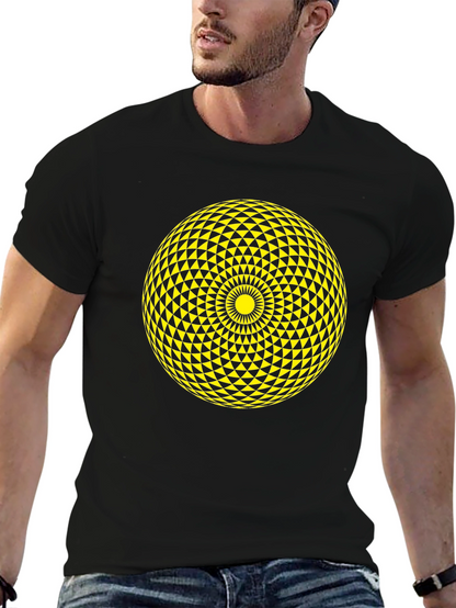 Geometric Sphere Graphic Tee - Stylish Black T-Shirt
