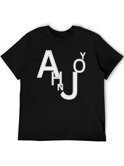 Trendy Black T-Shirt with White Letter Design