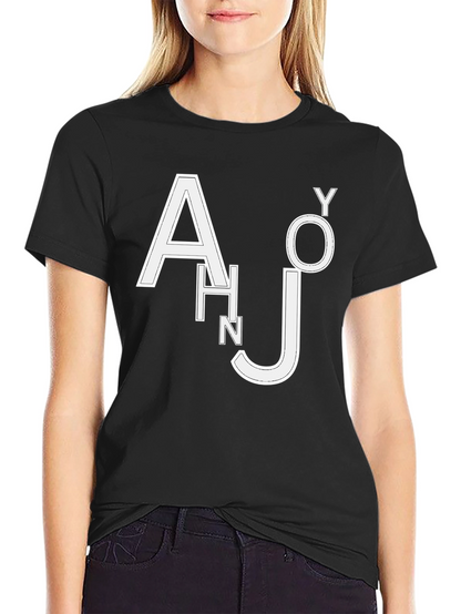 Trendy Black T-Shirt with White Letter Design