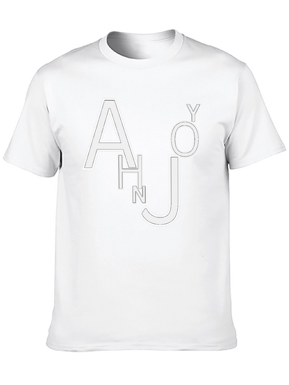 Trendy Black T-Shirt with White Letter Design
