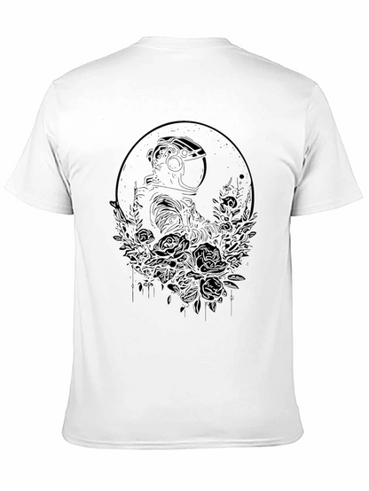 Astronaut & Roses Black Graphic Tee - Unisex