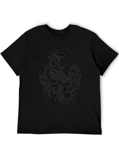 Astronaut & Roses Black Graphic Tee - Unisex