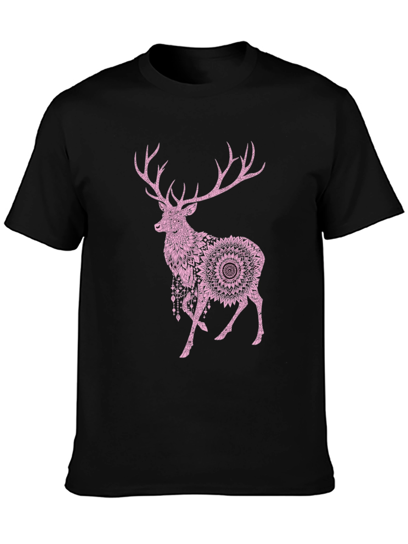 Deer Mandala Graphic T-Shirt - Mens Black Tee