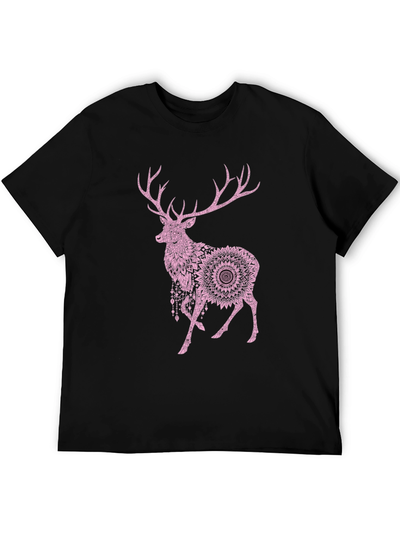 Deer Mandala Graphic T-Shirt - Mens Black Tee