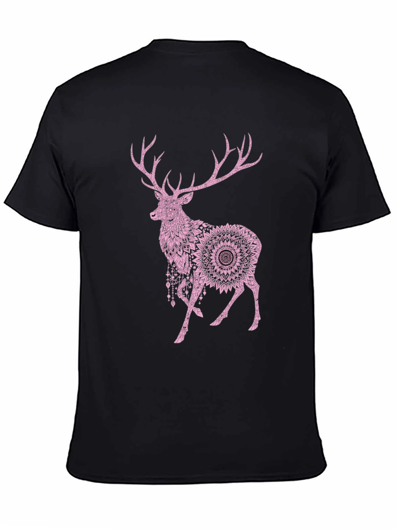 Deer Mandala Graphic T-Shirt - Mens Black Tee