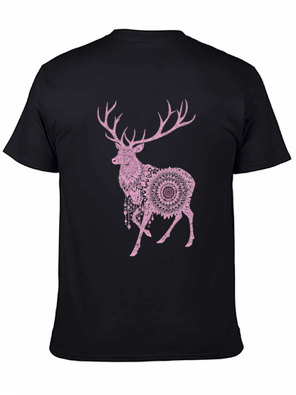 Deer Mandala Graphic T-Shirt - Mens Black Tee