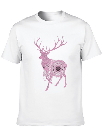 Deer Mandala Graphic T-Shirt - Mens Black Tee