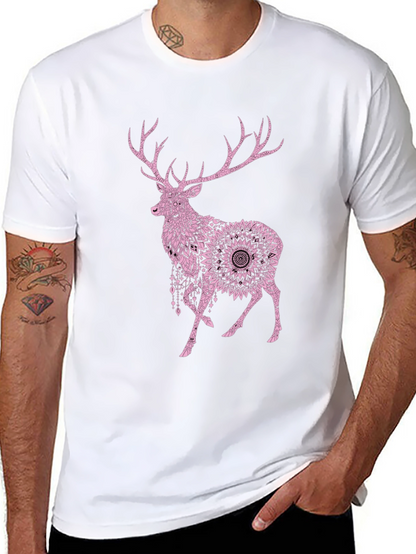 Deer Mandala Graphic T-Shirt - Mens Black Tee