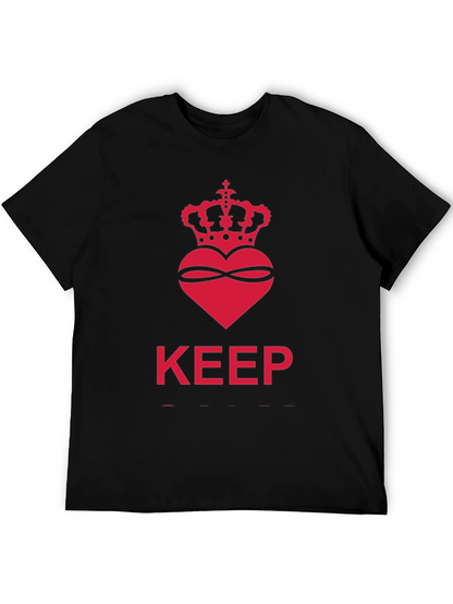 Keep Calm Crown Heart Black T-Shirt