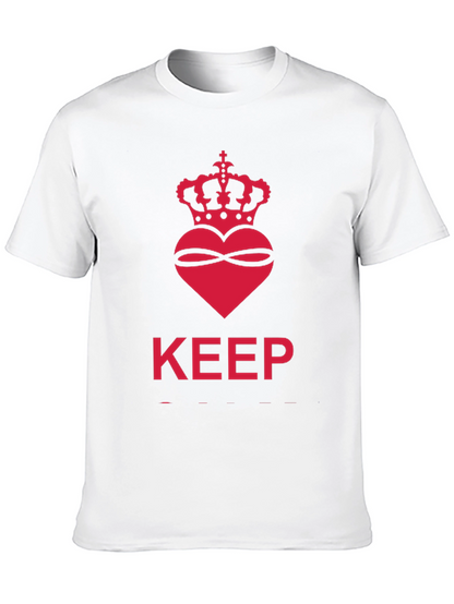 Keep Calm Crown Heart Black T-Shirt