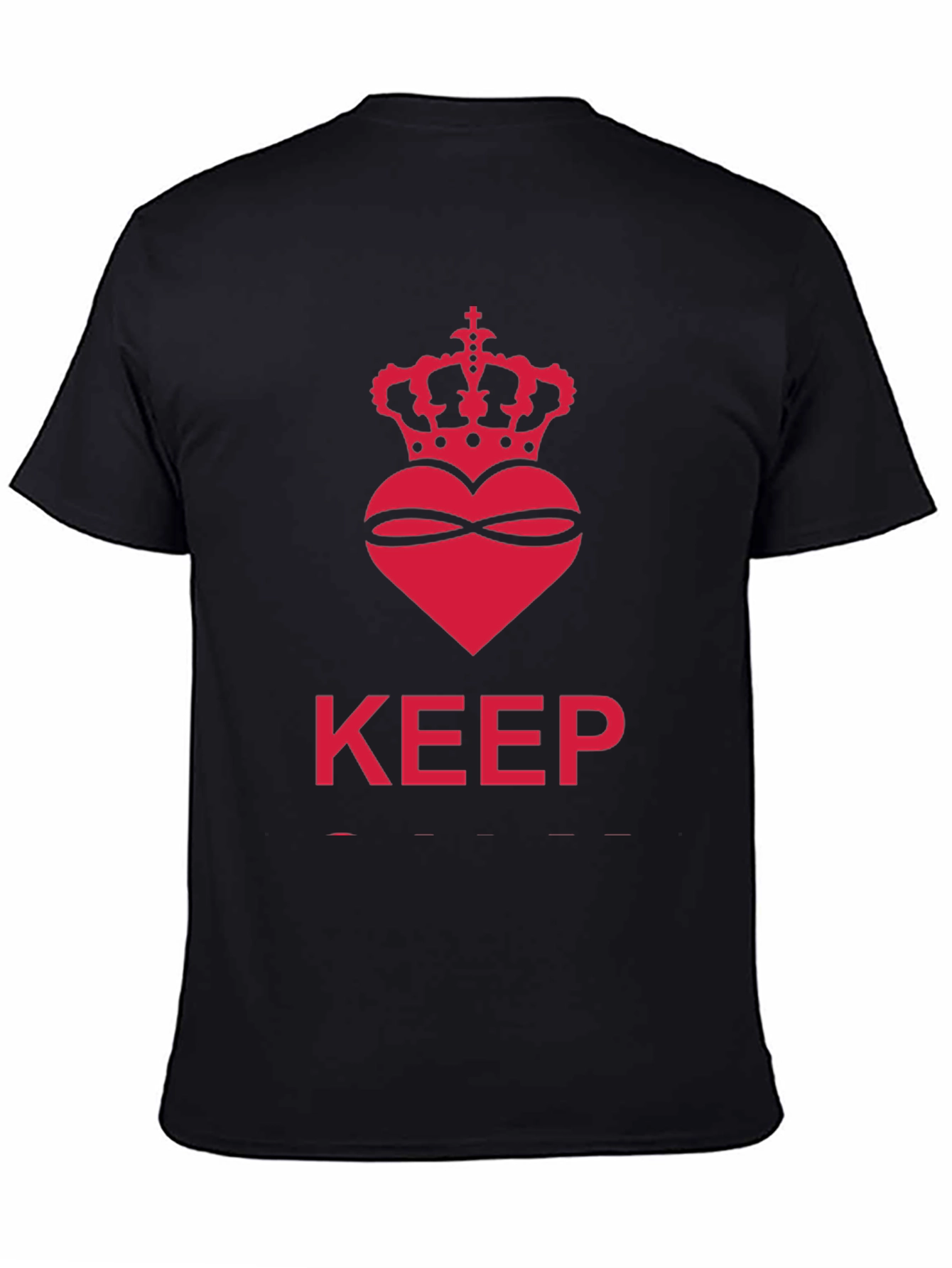 Keep Calm Crown Heart Black T-Shirt
