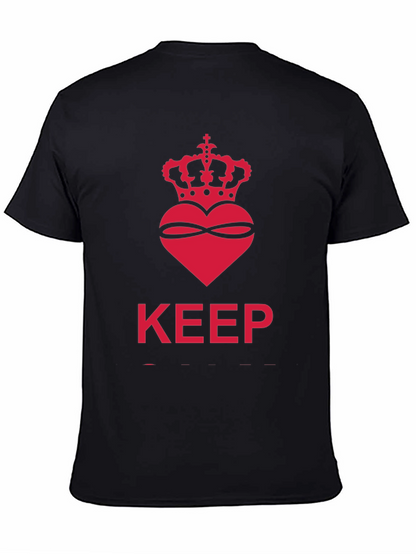 Keep Calm Crown Heart Black T-Shirt