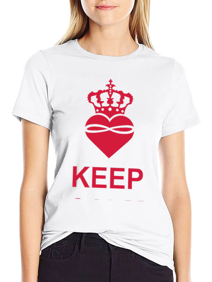 Keep Calm Crown Heart Black T-Shirt
