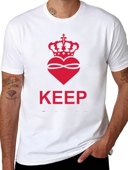 Keep Calm Crown Heart Black T-Shirt