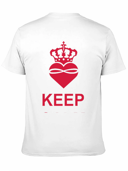 Keep Calm Crown Heart Black T-Shirt