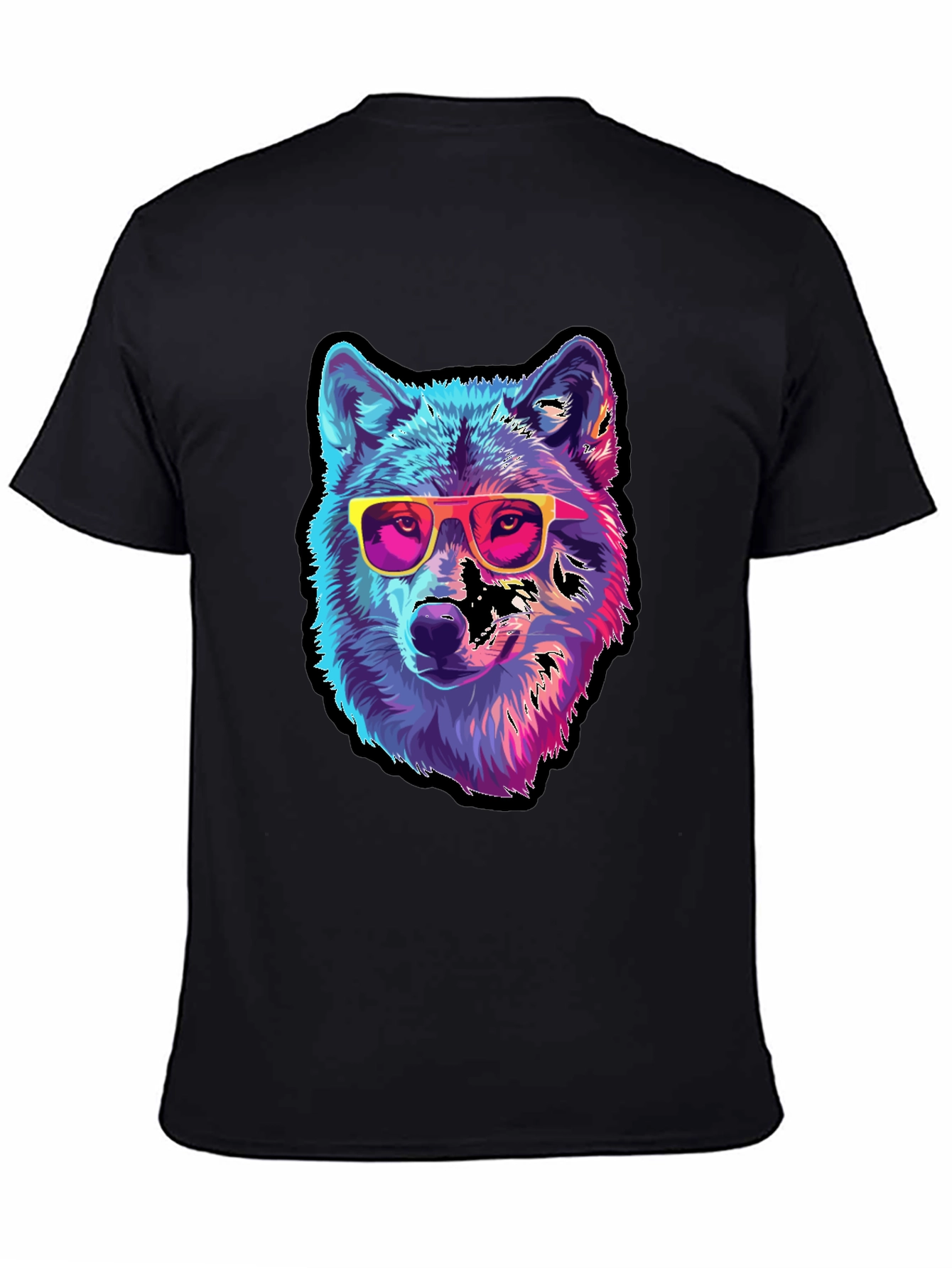 Cool Wolf Graphic Tee - Black
