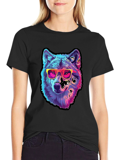 Cool Wolf Graphic Tee - Black