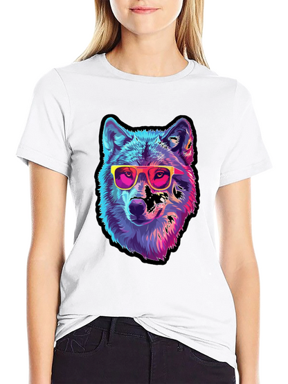 Cool Wolf Graphic Tee - Black
