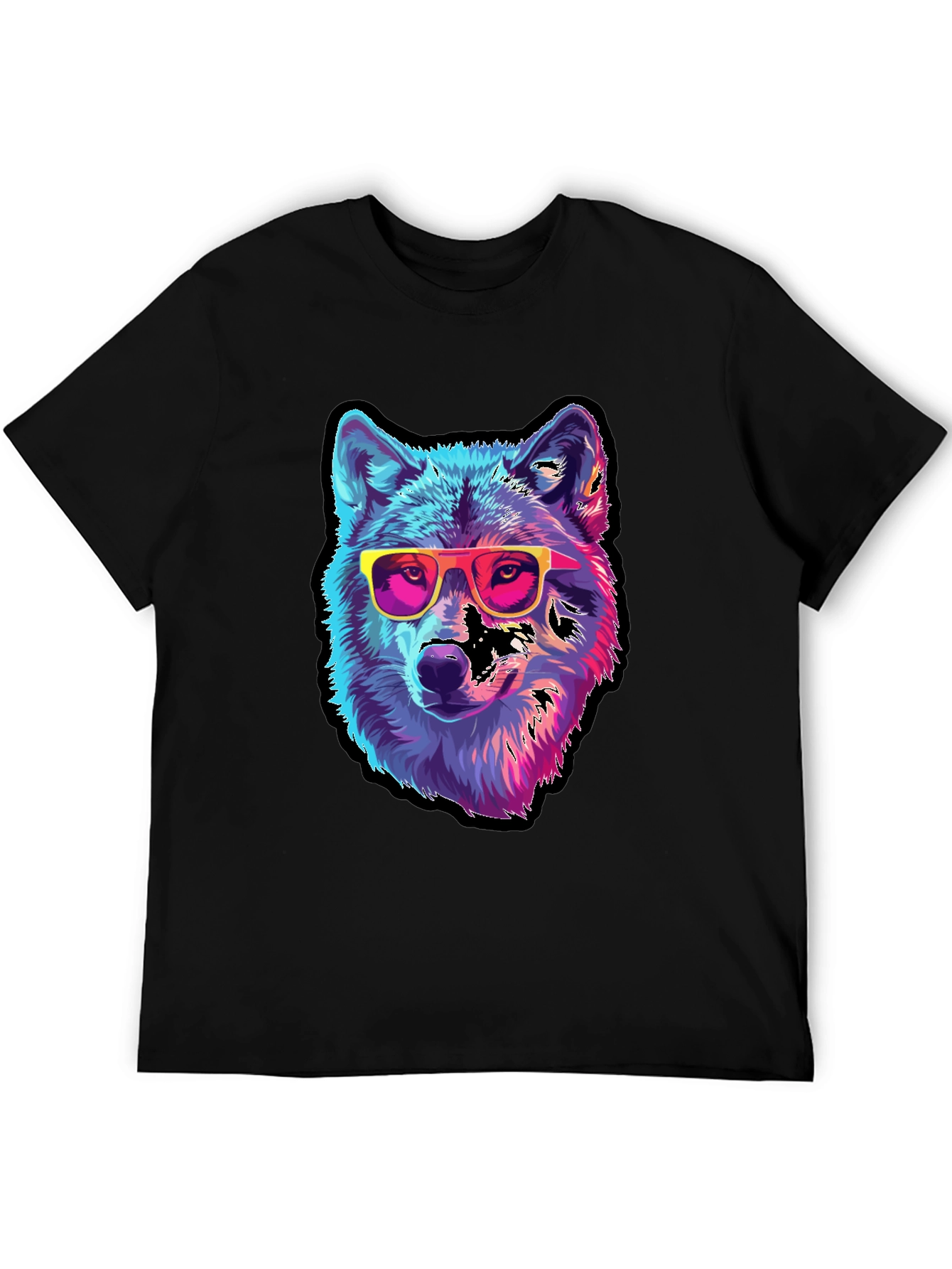 Cool Wolf Graphic Tee - Black