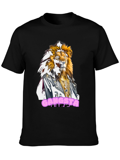 Gangsta Lion Graphic Tee - Streetwear Style