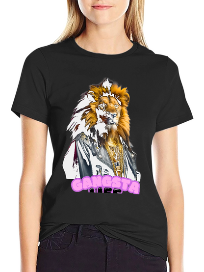Gangsta Lion Graphic Tee - Streetwear Style