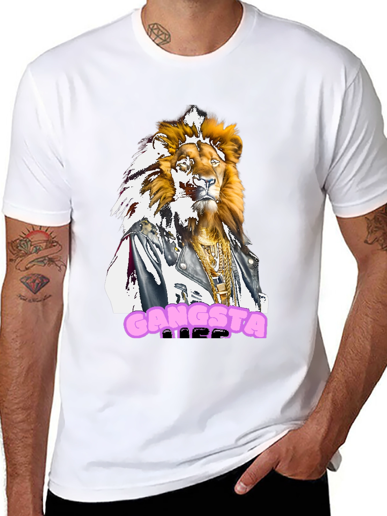Gangsta Lion Graphic Tee - Streetwear Style