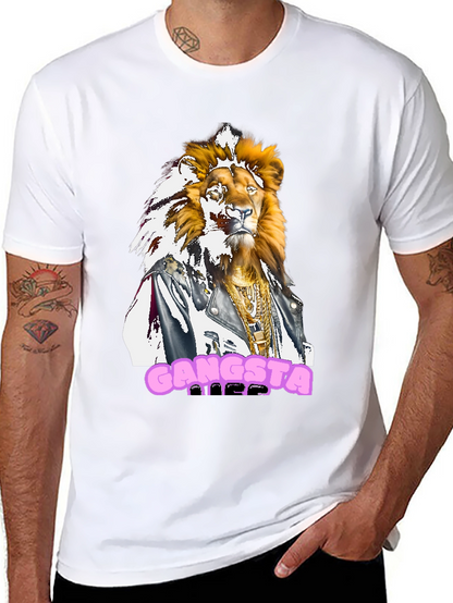 Gangsta Lion Graphic Tee - Streetwear Style