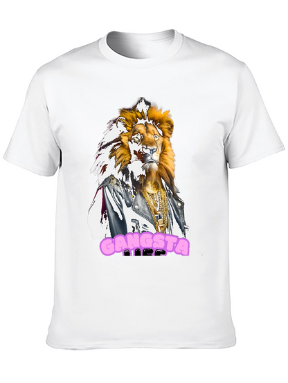 Gangsta Lion Graphic Tee - Streetwear Style