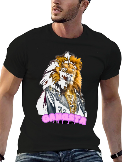 Gangsta Lion Graphic Tee - Streetwear Style