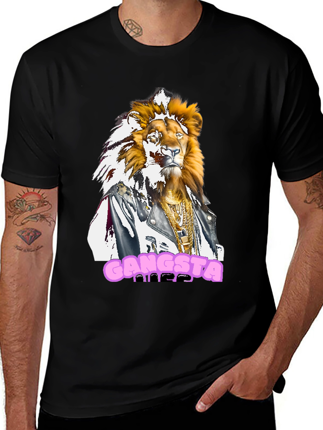 Gangsta Lion Graphic Tee - Streetwear Style