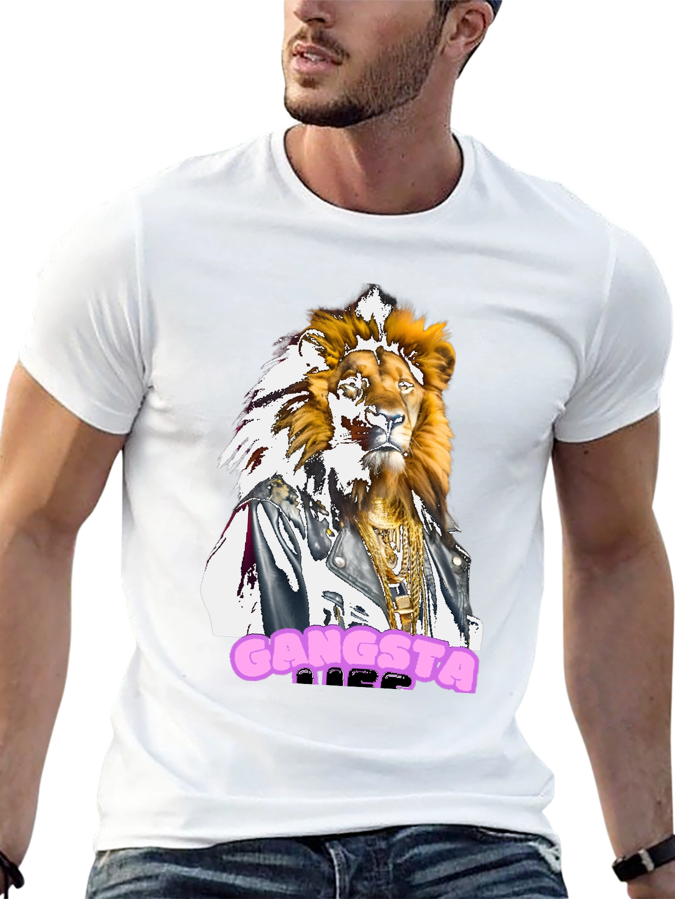 Gangsta Lion Graphic Tee - Streetwear Style