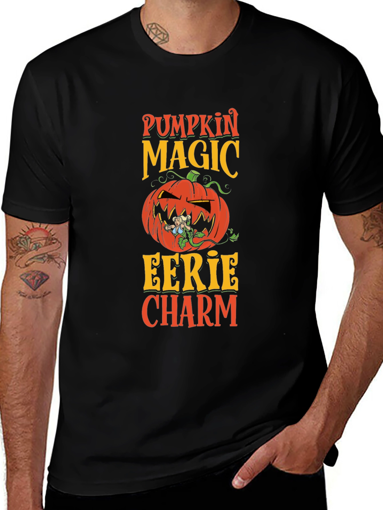 Pumpkin Magic Eerie Charm Halloween T-Shirt