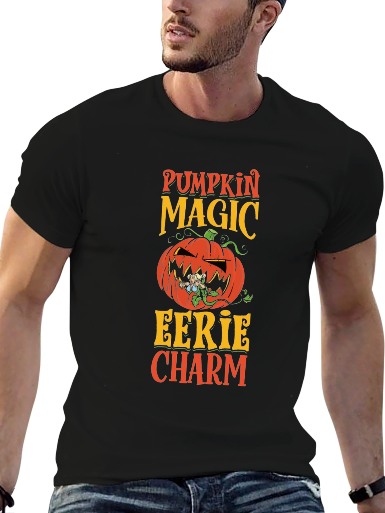 Pumpkin Magic Eerie Charm Halloween T-Shirt