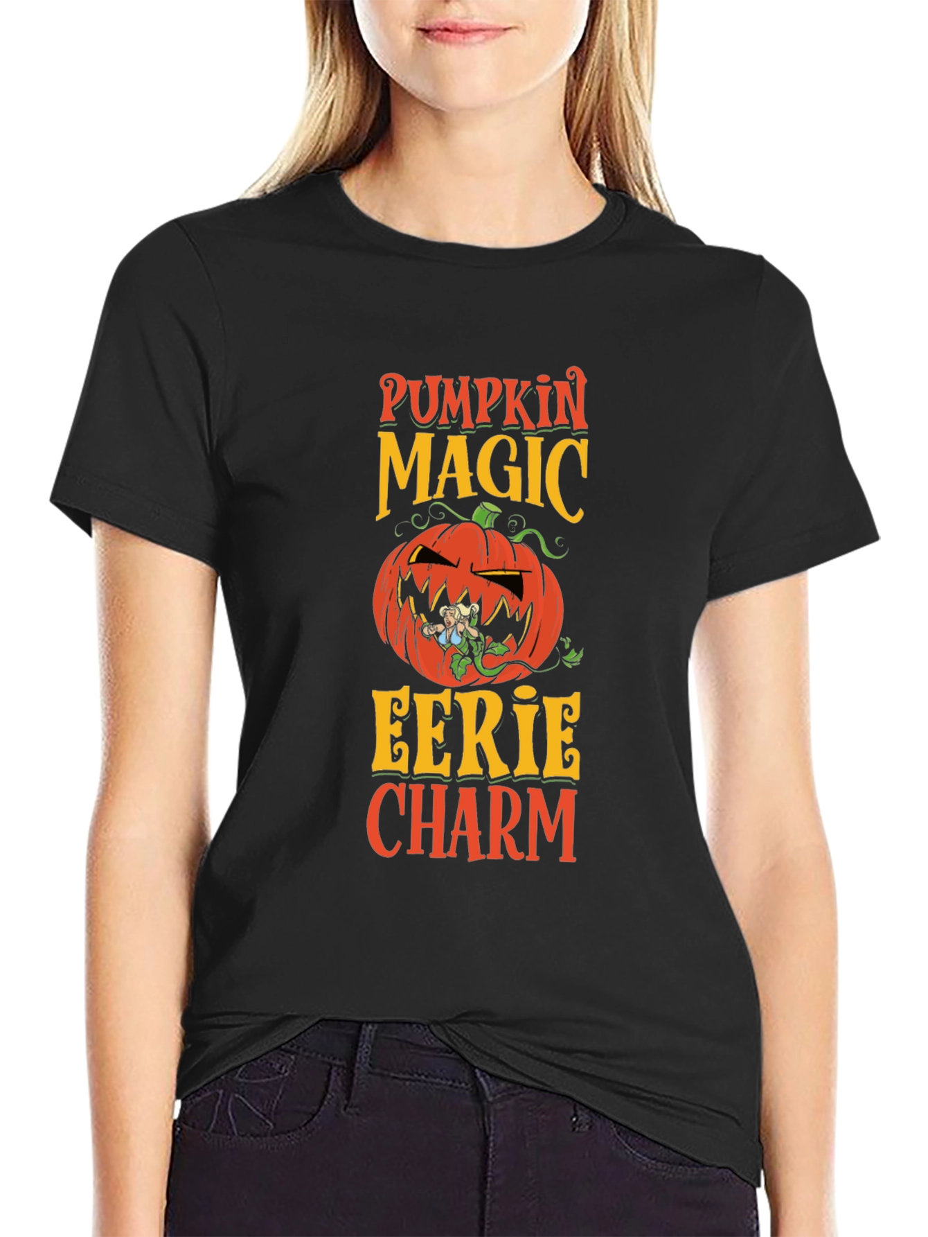 Pumpkin Magic Eerie Charm Halloween T-Shirt