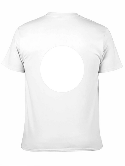 Mens Black Crew Neck T-Shirt with White Circle