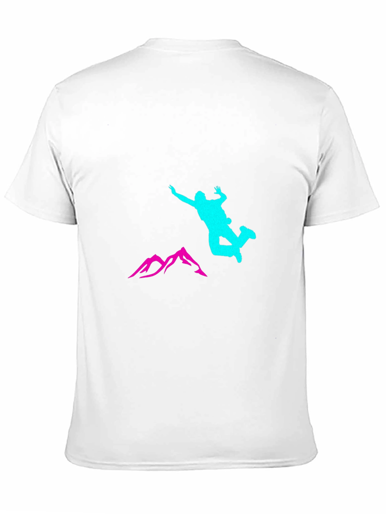 Black Adventure T-Shirt with Skydiver and Mountain Design