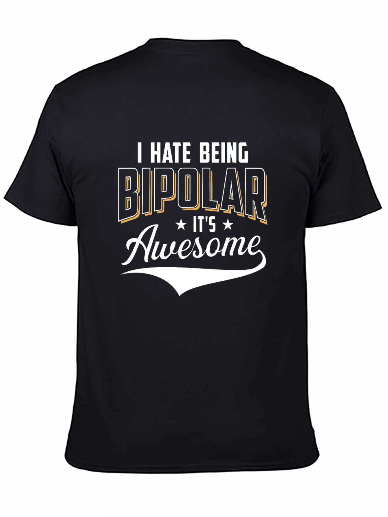 Funny Bipolar Graphic Tee - Black