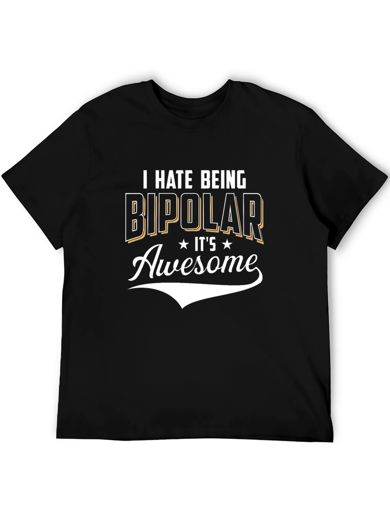 Funny Bipolar Graphic Tee - Black