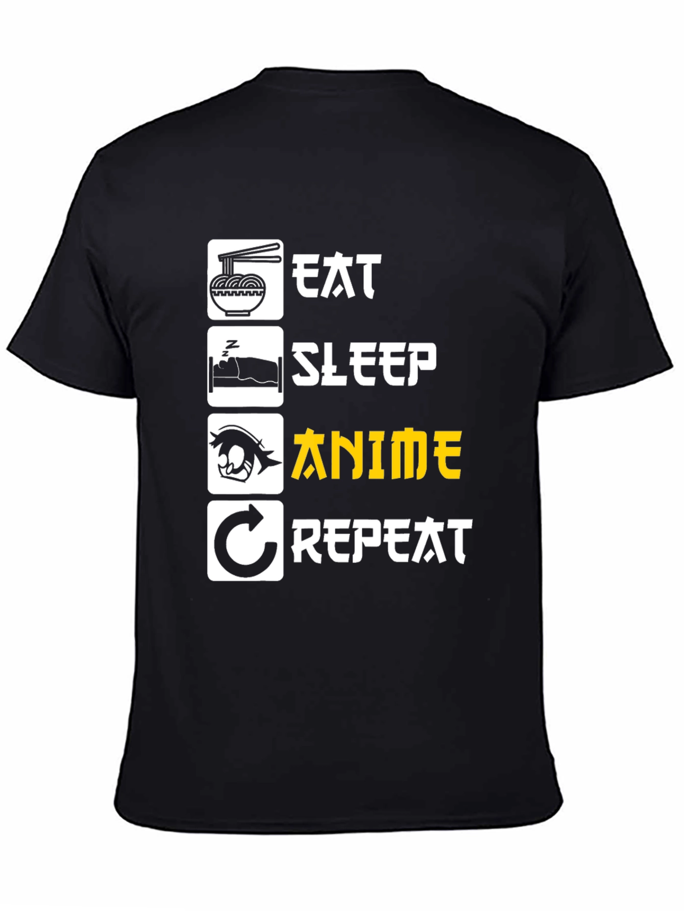 Eat Sleep Anime Repeat Graphic Tee