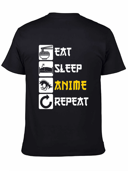 Eat Sleep Anime Repeat Graphic Tee