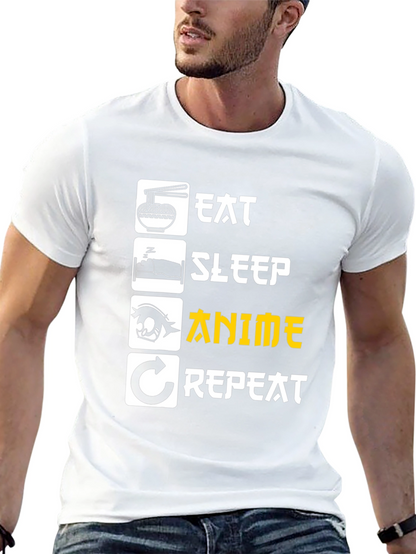 Eat Sleep Anime Repeat Graphic Tee