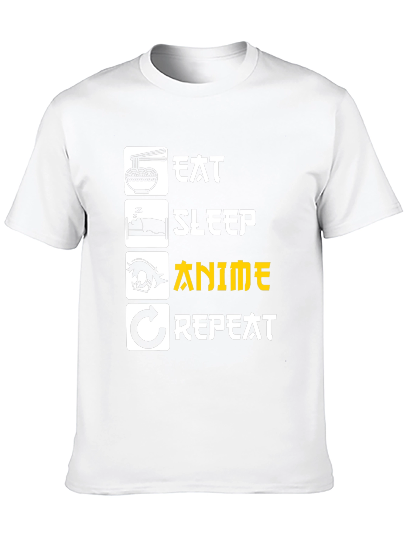 Eat Sleep Anime Repeat Graphic Tee
