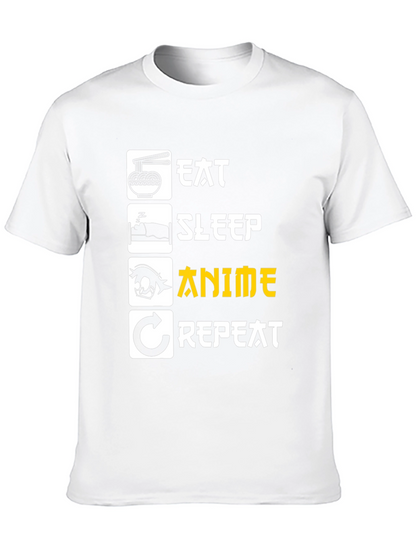 Eat Sleep Anime Repeat Graphic Tee