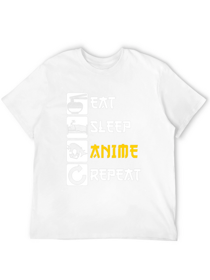 Eat Sleep Anime Repeat Graphic Tee