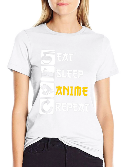 Eat Sleep Anime Repeat Graphic Tee