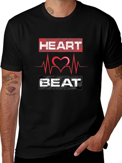 Heartbeat Graphic Print Mens T-Shirt