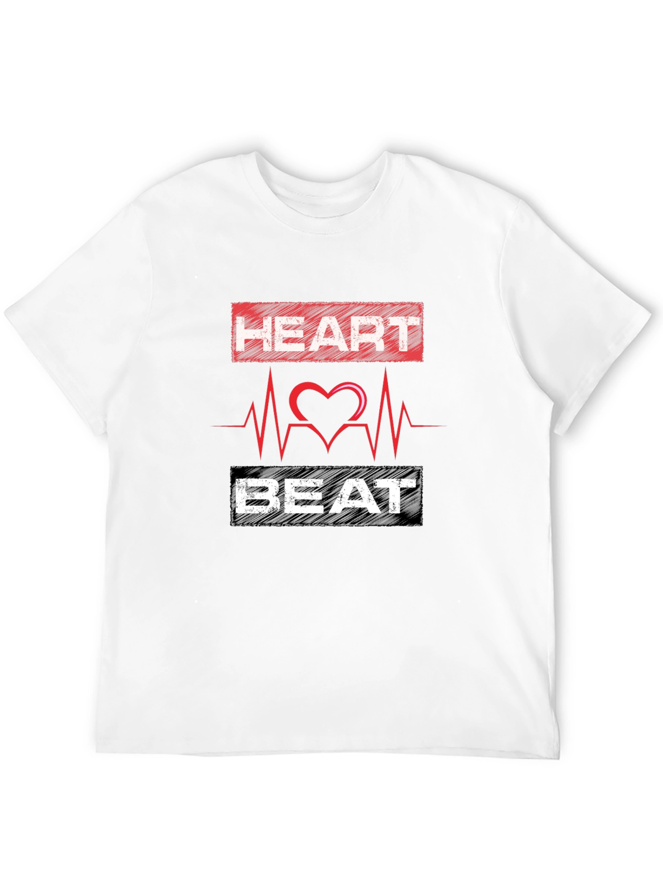 Heartbeat Graphic Print Mens T-Shirt