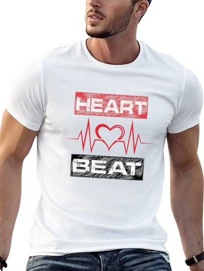 Heartbeat Graphic Print Mens T-Shirt