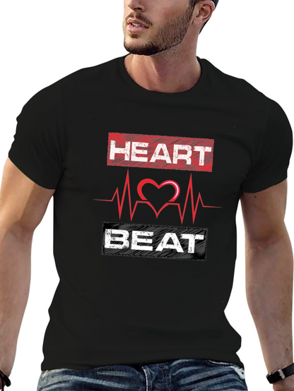 Heartbeat Graphic Print Mens T-Shirt