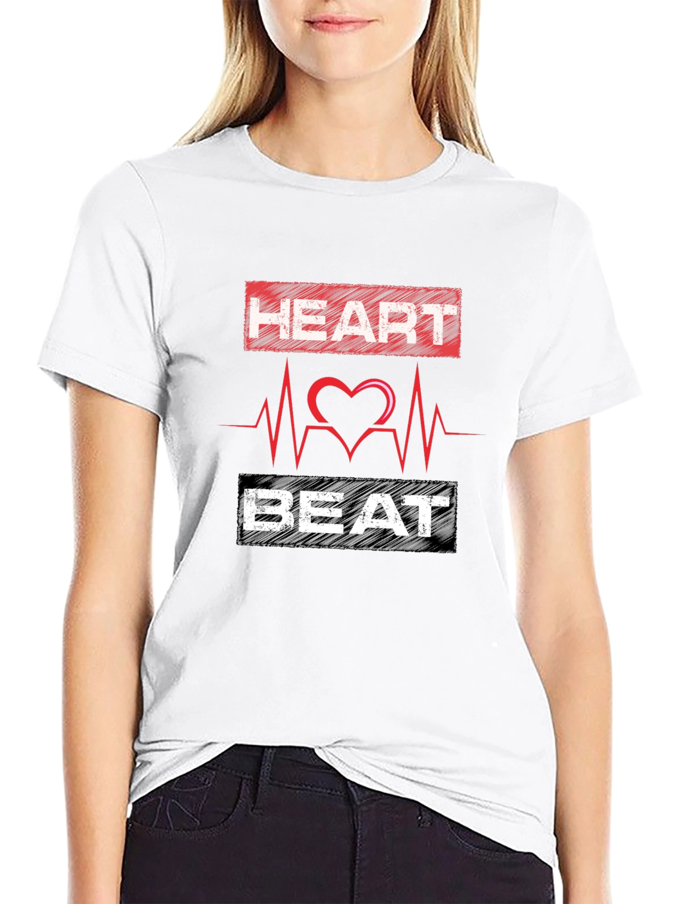 Heartbeat Graphic Print Mens T-Shirt